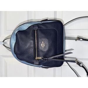 Coach Andi Backpack In Colorblock Metallic Midnight Blue